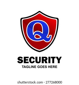 Red shield logo - Abstract secure shield logo design - various geometric shapes - Security visual identity - Security Logo template Monogram design elements Business sign identity vector illustration