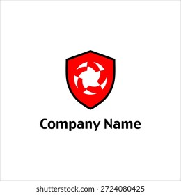 Rotes Schild Logo mit weißem Krabbenemblem und Firmenname Platzhalter Text auf weißem Hintergrund.
