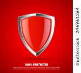 Red shield protection icon