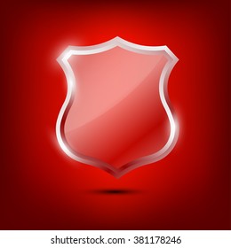 Red shield protection icon