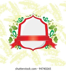 Red shield and ribbon
