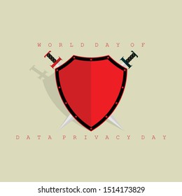 Red Shield and Sword set cartoon vector