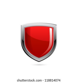 Red shield. Vector