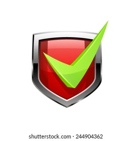 Red shield. Vector
