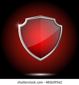 Red shield.Vector Illustration