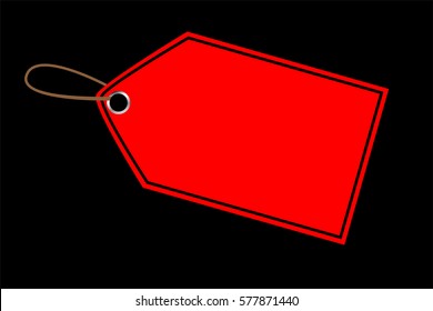 Red Shining Blank Tag with Black List 
