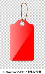 Red Shining Blank Tag at Transparent Effect Background
