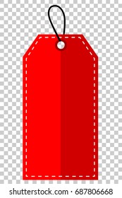 Red Shining Blank Tag, at Transparent Effect Background
