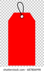 Red Shining Blank Tag, at Transparent Effect Background