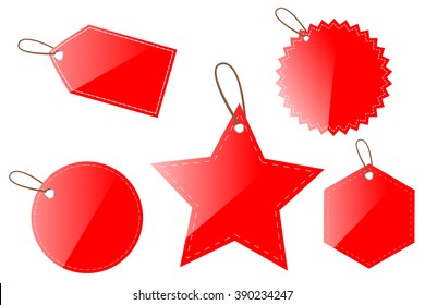 Red Shining Blank Tags
