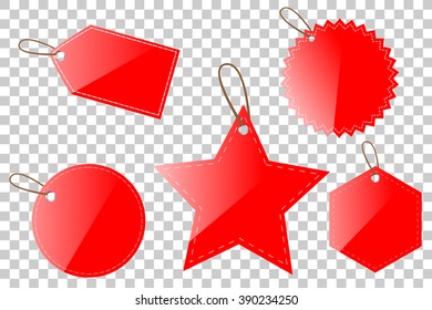 Red Shining Blank Tags
