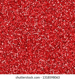 Red shining glitter seamless pattern. Vector texture with ruby sparkles