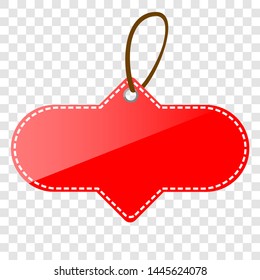 Red Shining Oval Blank Tag with at transparent effect background
