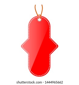 Red Shining rectangle Blank Tag with at transparent effect background
