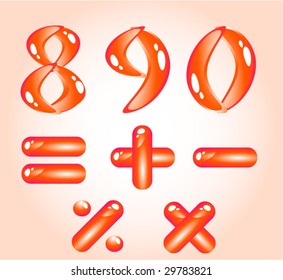 Red shiny alphabet. Digits (part 2)