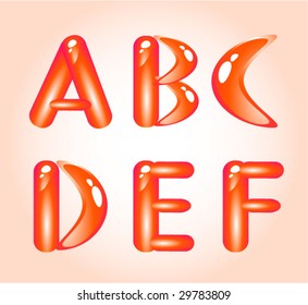 Red shiny alphabet. Part 1