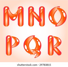 Red shiny alphabet. Part 3