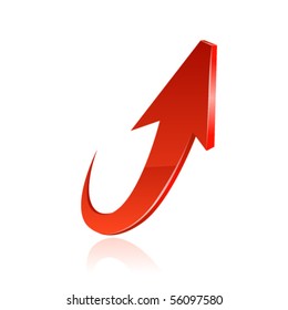 Red shiny arrow. Vector