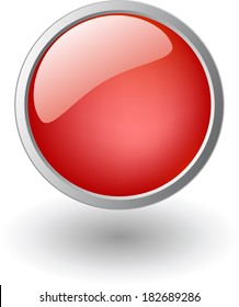red shiny ball, button sign