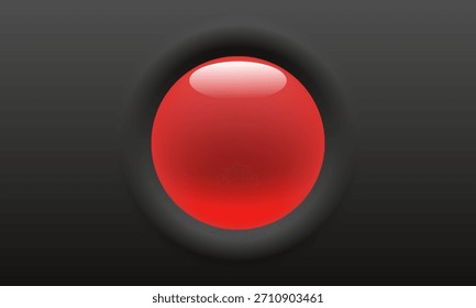 Red shiny ball for icon or button