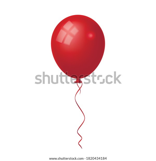 Red Shiny Balloon Isolated On White Stock Vector (Royalty Free ...