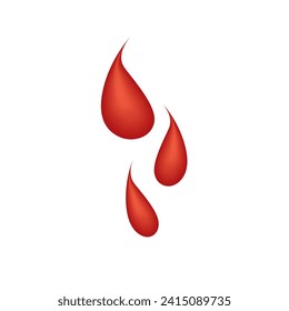 Red shiny blood drop. Vector illustration