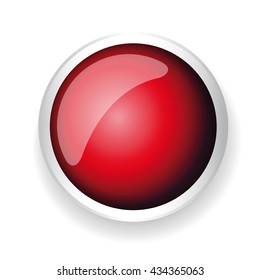 Red shiny button with metallic elements