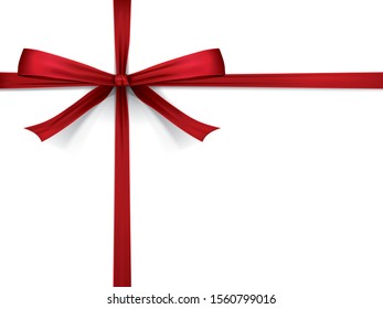 Red Shiny Christmas ribbon bow 