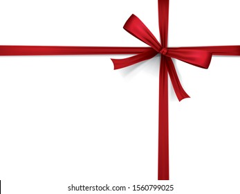 Red Shiny Christmas ribbon bow 