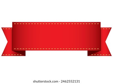 Red shiny gradation thick ribbon