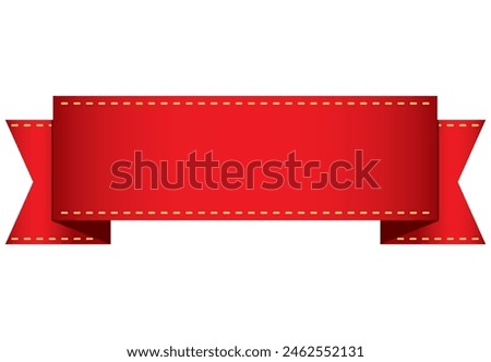 Red shiny gradation thick ribbon