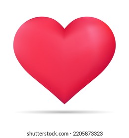 Red Shiny Heart Illustration Health Organ Romantic Love Isolated Vector Background