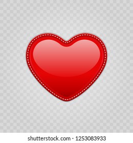 Forma de corazón resplandeciente roja Aislada sobre un fondo transparente. Sencillo reemplazo de fondo. Elemento de diseño de vectores.