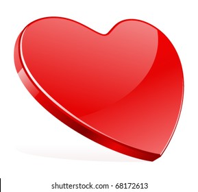 Red shiny heart shape vector illustration