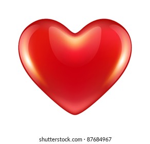 Red shiny heart shape vector illustration eps 10
