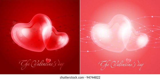 Red shiny heart shape vector illustration eps 10