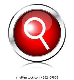 Red shiny loupe icon