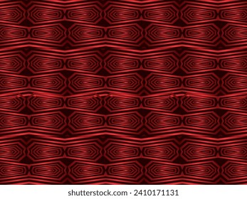 red with a shiny modern geometric pattern. Red steel floor background.