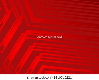 red with a shiny modern geometric pattern. Red steel floor background.