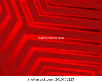 red with a shiny modern geometric pattern. Red steel floor background.
