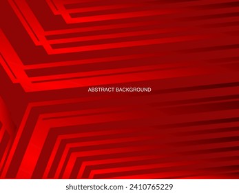 red with a shiny modern geometric pattern. Red steel floor background.