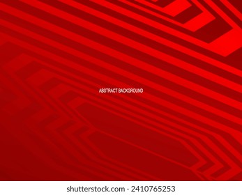 red with a shiny modern geometric pattern. Red steel floor background.