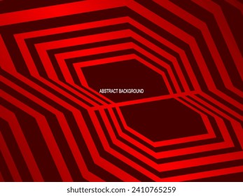 red with a shiny modern geometric pattern. Red steel floor background.