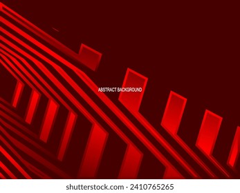 red with a shiny modern geometric pattern. Red steel floor background.