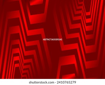 red with a shiny modern geometric pattern. Red steel floor background.
