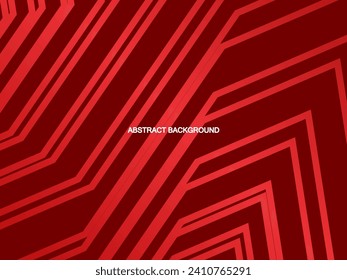 red with a shiny modern geometric pattern. Red steel floor background.