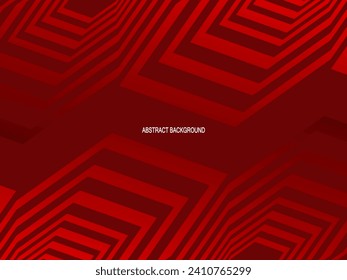 red with a shiny modern geometric pattern. Red steel floor background.