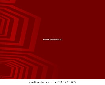 red with a shiny modern geometric pattern. Red steel floor background.