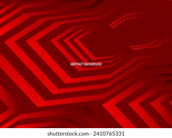 red with a shiny modern geometric pattern. Red steel floor background.