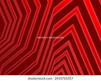 red with a shiny modern geometric pattern. Red steel floor background.